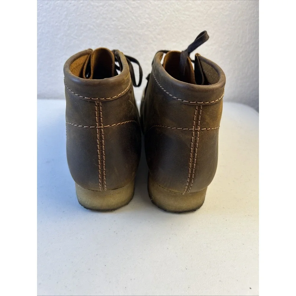 Mens Clarks Wallabee Boot - Beeswax Color, Leather, Size 11.5